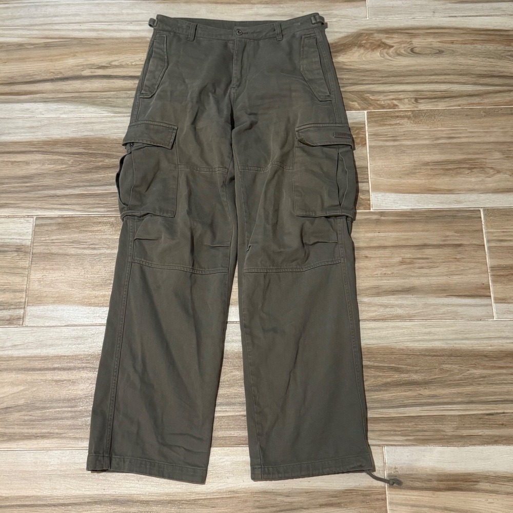 YoungLA W206 Cargo Pants Mens Small Gray Cotton Relaxed Fit YLAW1156